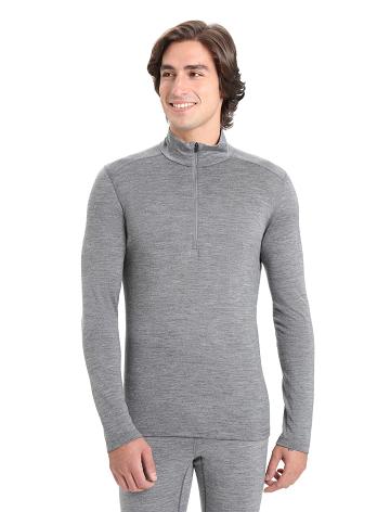 Gritstone Heather Icebreaker Merino 200 Oasis Long Sleeve Half Zip Thermal Top Men's Base Layers | AU 1360ILHS